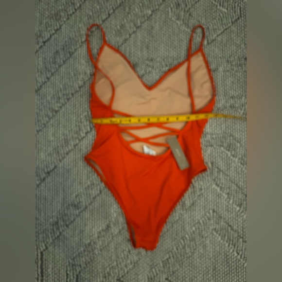 J.Crew  NWT Playa Women’s Open Back criss cross  Orange One Piece SwimSuit M - Picture 13 of 16